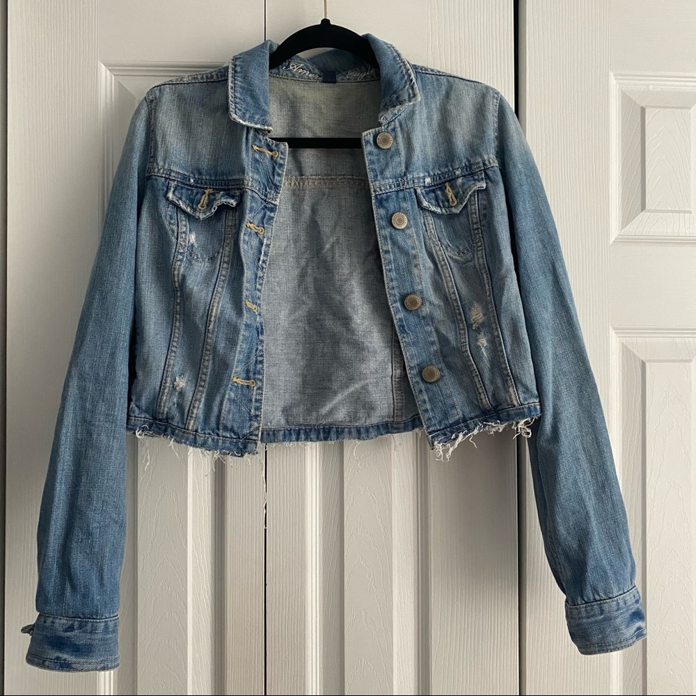 Vintage American Eagle cropped denim jacket